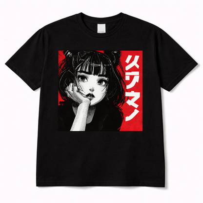 Harajuku Anime Girl Oversized Graphic Tee