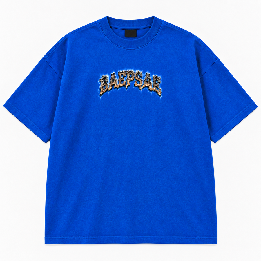 BAEPSAE Widow Skull Heavyweight Oversized Graphic Tee – Royal Blue