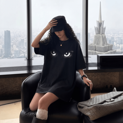 Kitty Gang Cat Eyes Oversized Graphic Tee Lifestyle