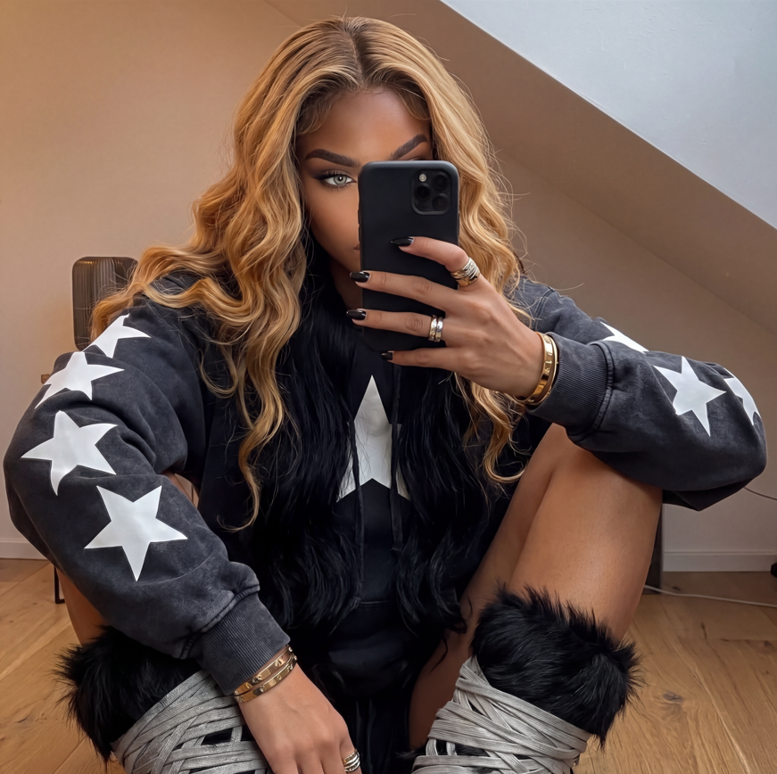 Stellar Oversized Star Hoodie lifestyle