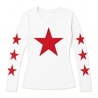 Stellar Star Long Sleeve — WhiteRed flat
