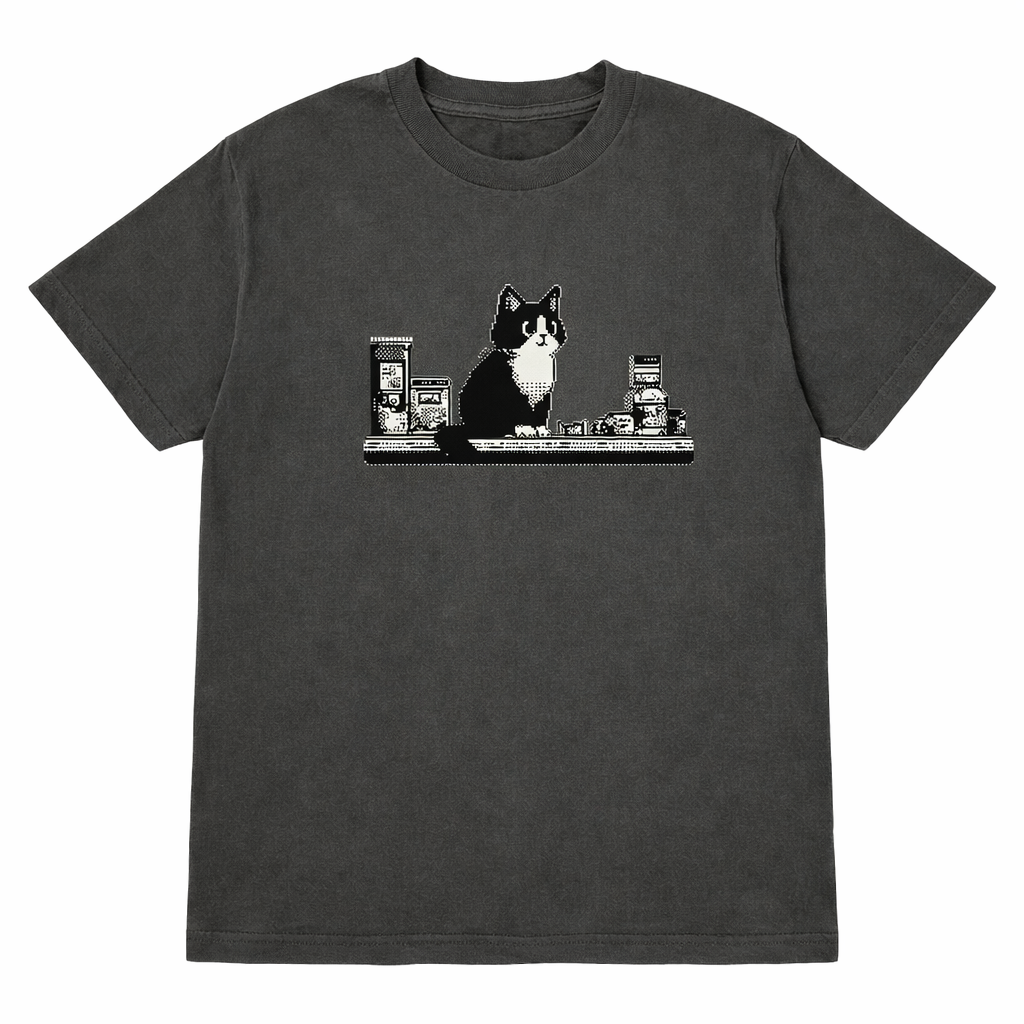 Midnight Cat Oversized Vintage T-Shirt