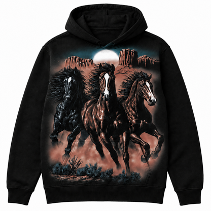 Wyoming Jumbo Horse Graphic Hoodie flat