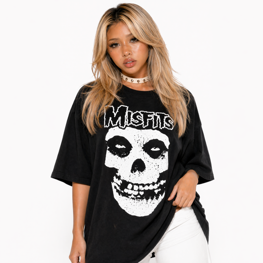oversized black skull graphic t shirt women streetwear
