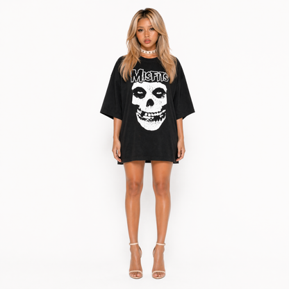 edgy aesthetic oversized graphic shirt for women