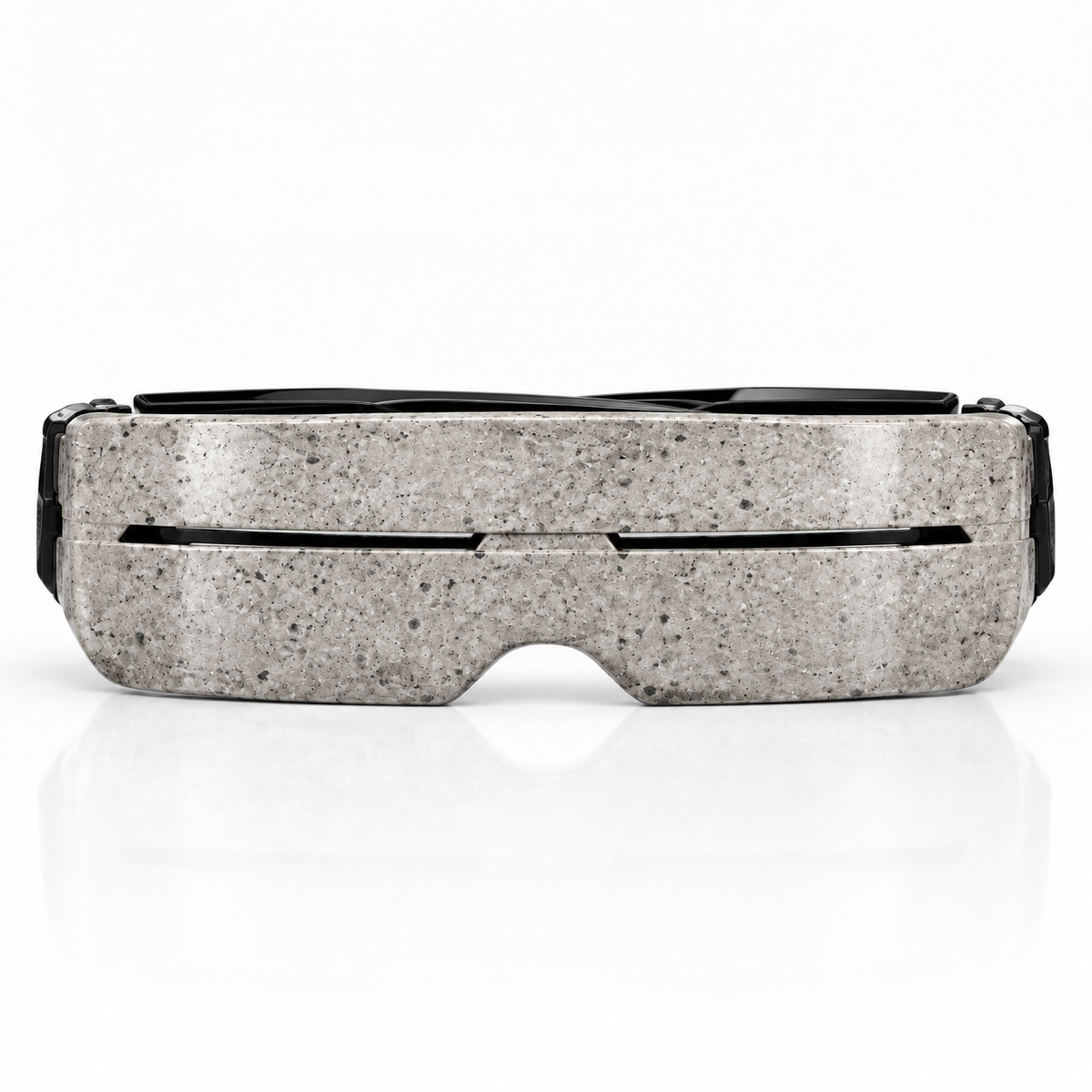 Front view of BAEPSAE VEIL 01 3D printed shield sunglasses with narrow visor opening