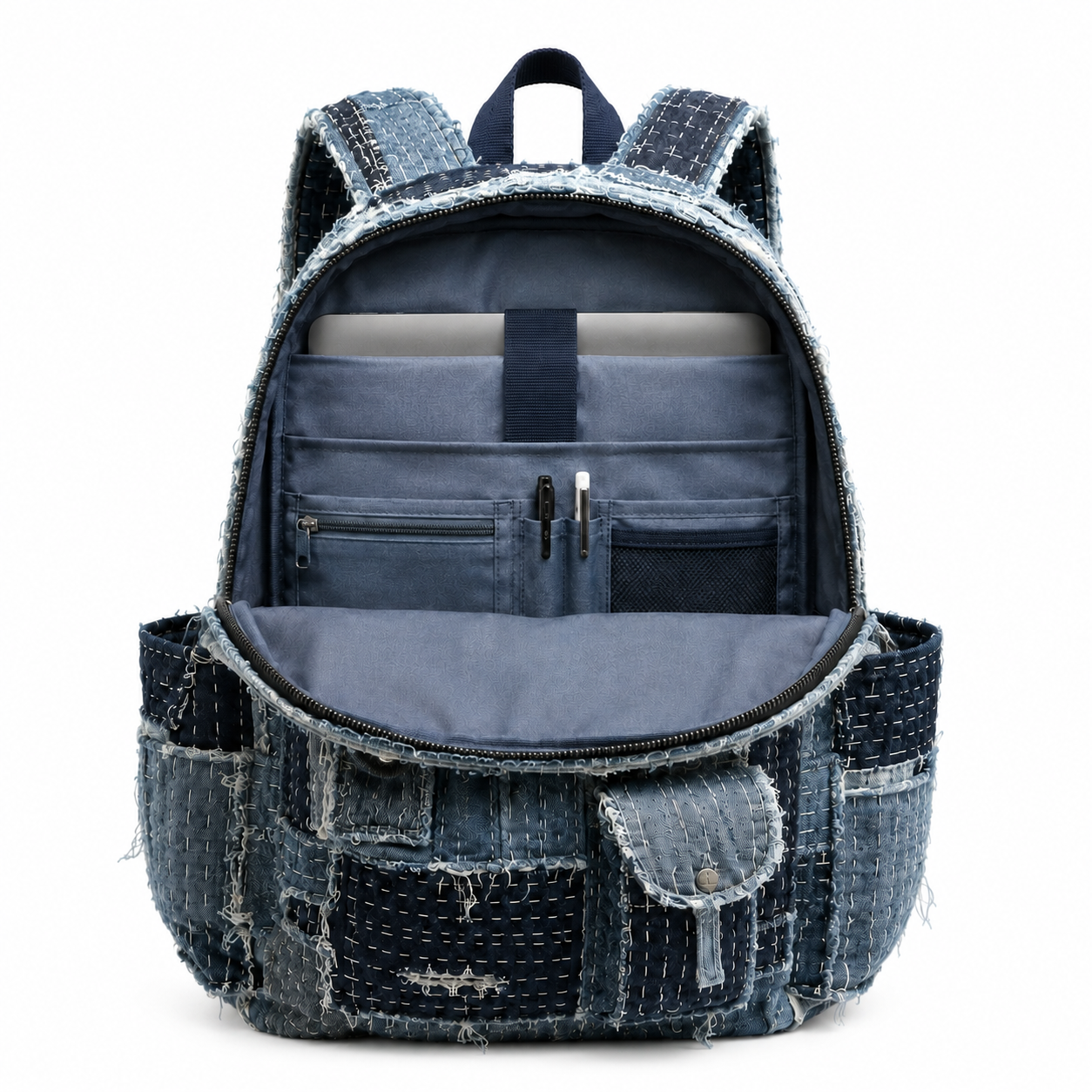 BAEPSAE Boro Utility Backpack — Indigo Patchwork