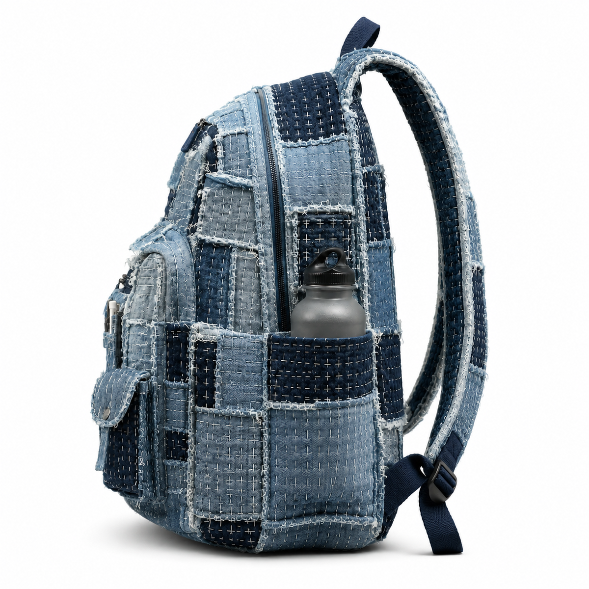 BAEPSAE Boro Utility Backpack — Indigo Patchwork