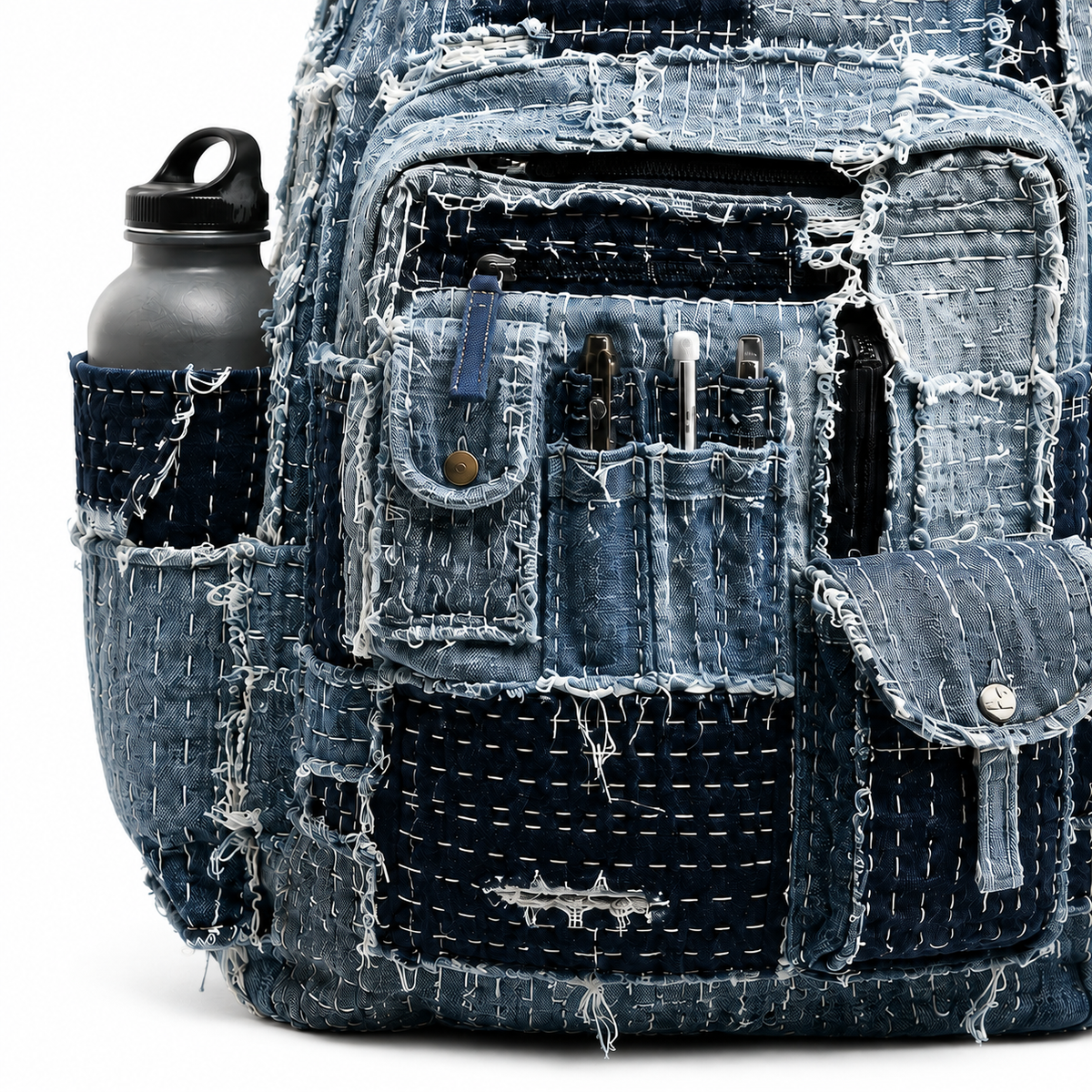 BAEPSAE Boro Utility Backpack — Indigo Patchwork