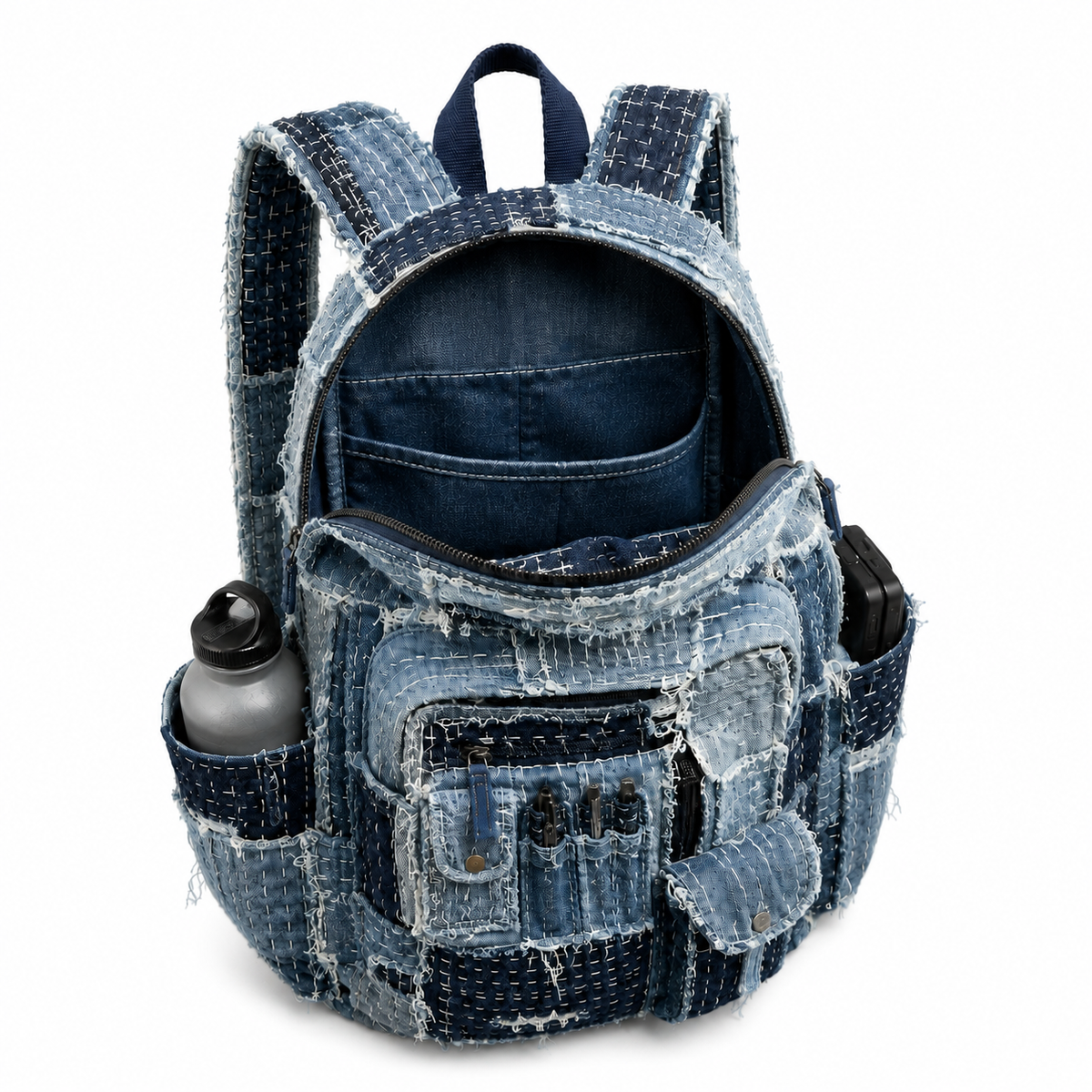 BAEPSAE Boro Utility Backpack — Indigo Patchwork
