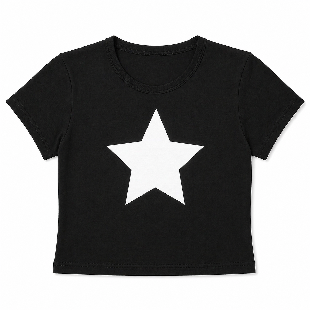 stellar star baby tee black white star graphic