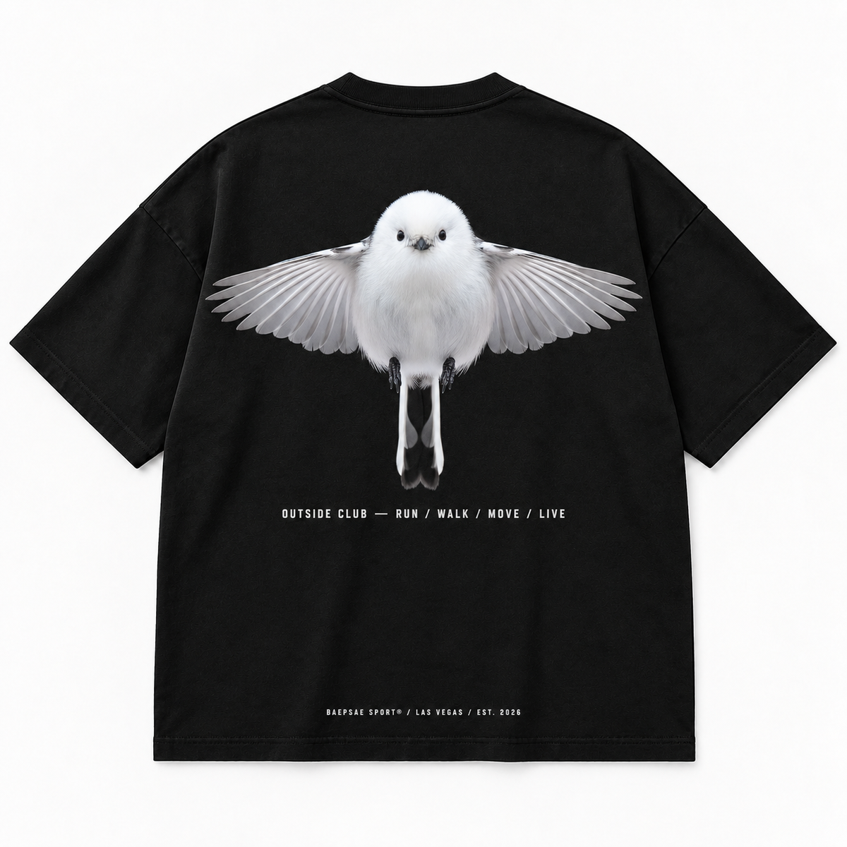 We Outside Run Club Shirt – Oversized Black Tee | BAEPSAE