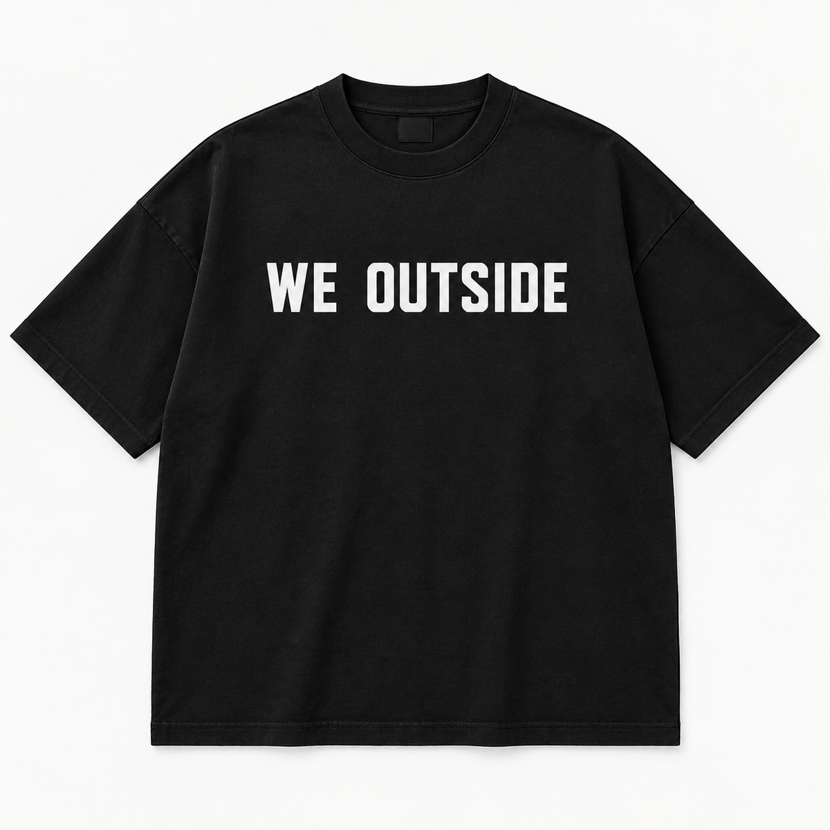 We Outside Run Club Shirt – Oversized Black Tee | BAEPSAE