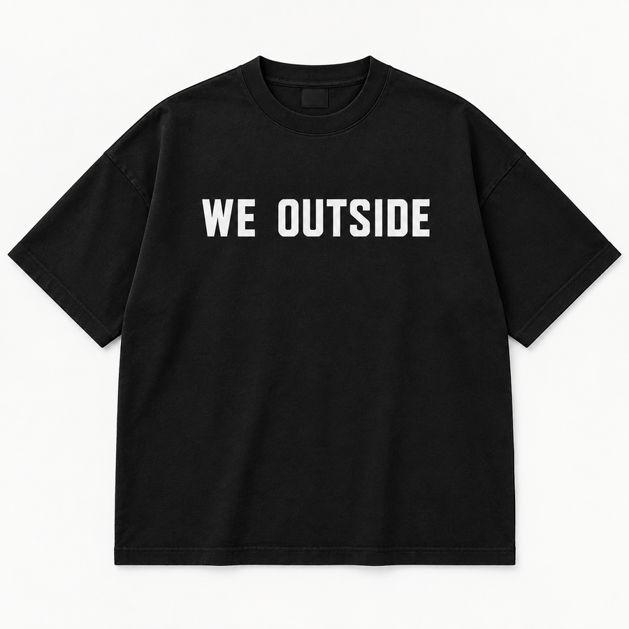 We Outside Run Club Shirt – Oversized Black Tee | BAEPSAE